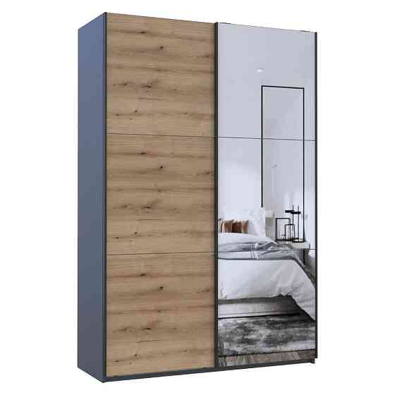 Шафа купе Doros G-Caiser Антрацит/Дуб Евок 1 ДСП / 1 дзеркало / 3 частини 160х60х240 (42005413) (DRS-012246) Львів