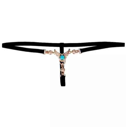 Еротичні трусики з камінням one size чорний Київ