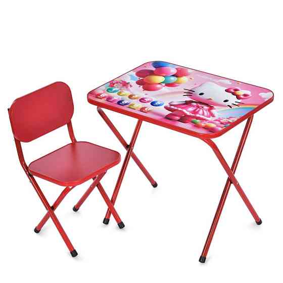 Детский столик складной со стульчиком M 5969-3 красный Винница
