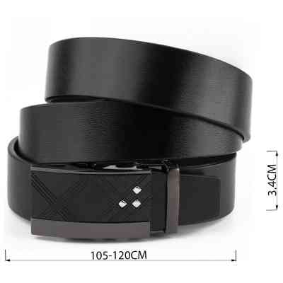 Ремень Vintage Мужской с ромбами на пряжке Черный (20291) Винница