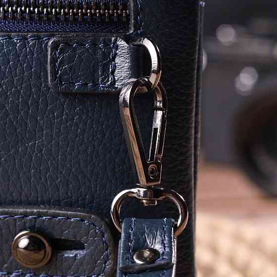 Оригинальный мужской клатч из натуральной кожи CANPELLINI 21545 Синий Киев