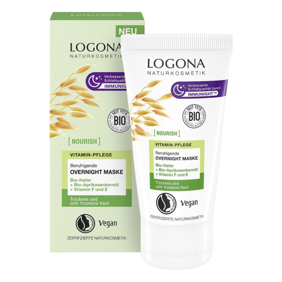 БІО-Маска вітамінна для сухої шкіри обличчя нічна Овес Logona 50 мл Київ