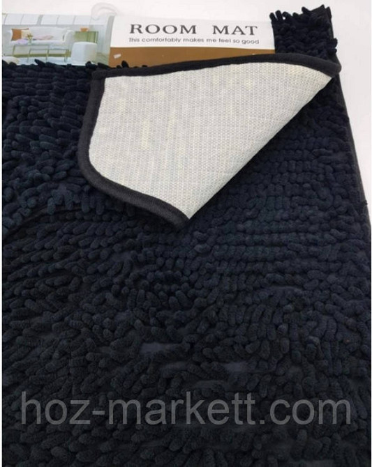 Набор ковриков коврики для ванной и туалета черный 90 х 60 см и 60 х 50 см Харьков - изображение 3