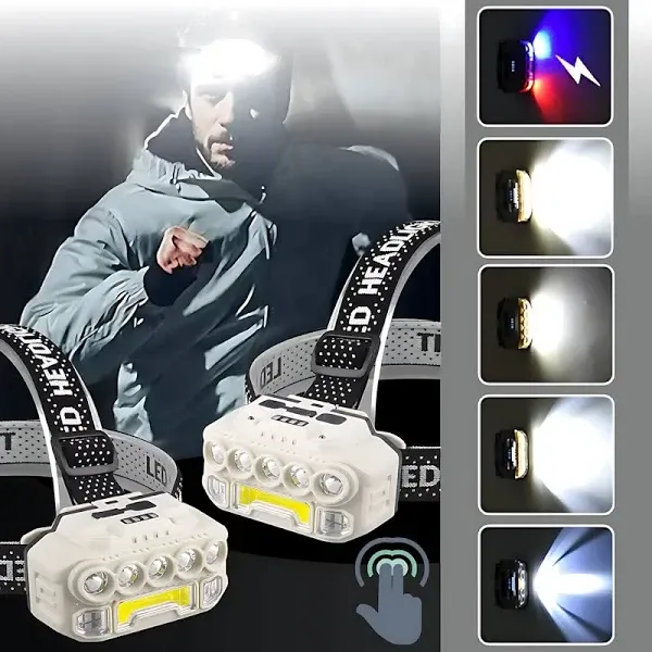 Ліхтар налобний Type-C 1x18650 Bailong HX-817 XPE + COB, USB - Type C,5 режимів роботи Київ - фото 1