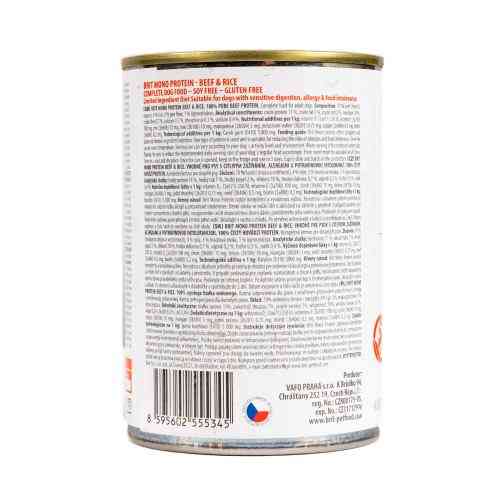 Корм вологий Brit Mono Protein Beef and Rice для собак з яловичиною та рисом 400 г Киев