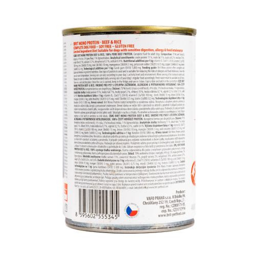 Корм вологий Brit Mono Protein Beef and Rice для собак з яловичиною та рисом 400 г Киев - изображение 3