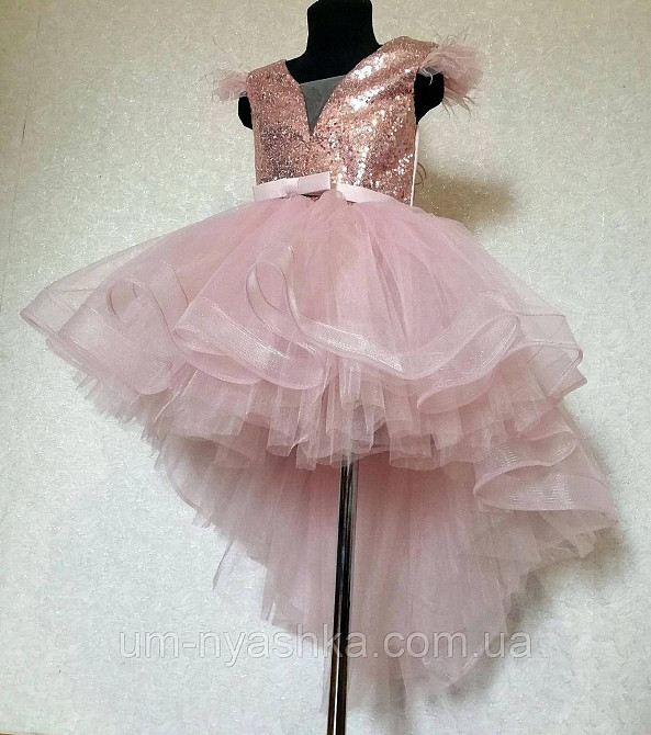 Детское нарядное платье удлиненное сзади голубое 116-134 Кривой Рог - изображение 9