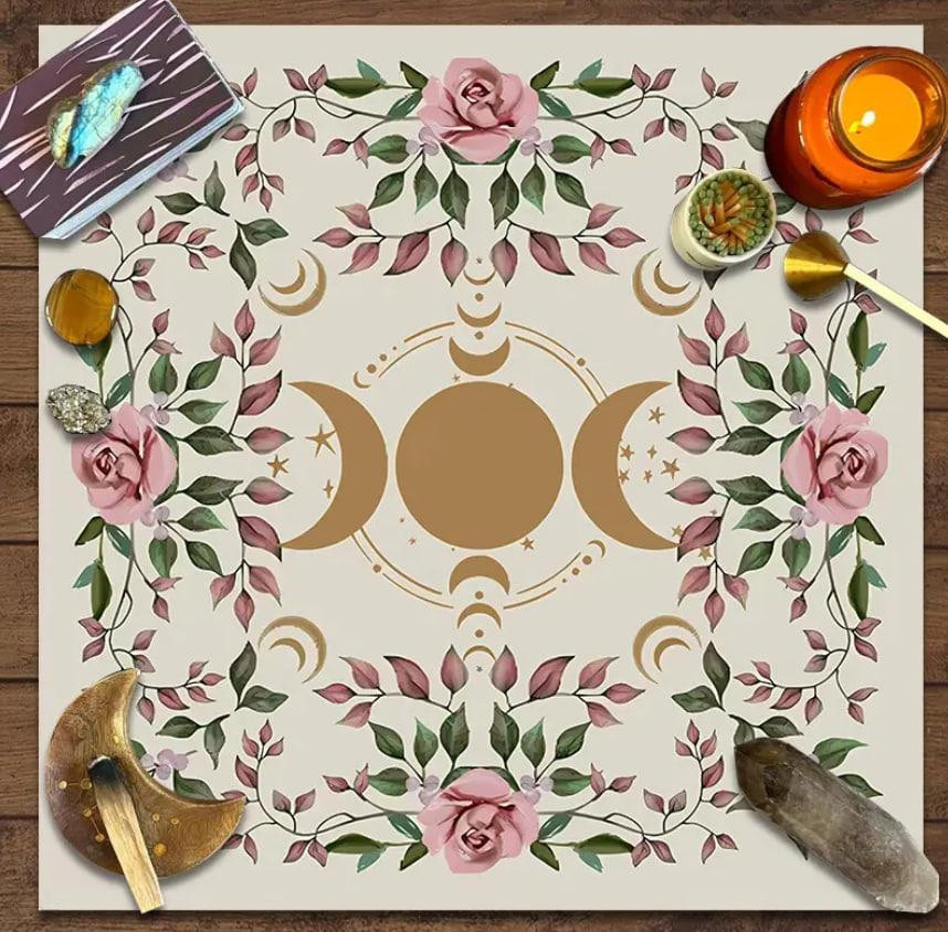 Алтарная скатерть для карт Таро и Рун. Скатерть для гадания 49*49 см.Скатерть тройная луна, фазы Лун Киев - изображение 3