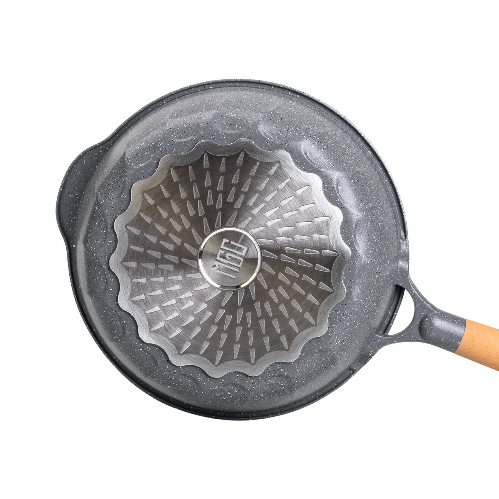 Алюмінієвий сотейник 4,3 л мармуровий з антипригарним покриттям Ø 28 см сірий MGC HP-4-437G Коломия - фото 4