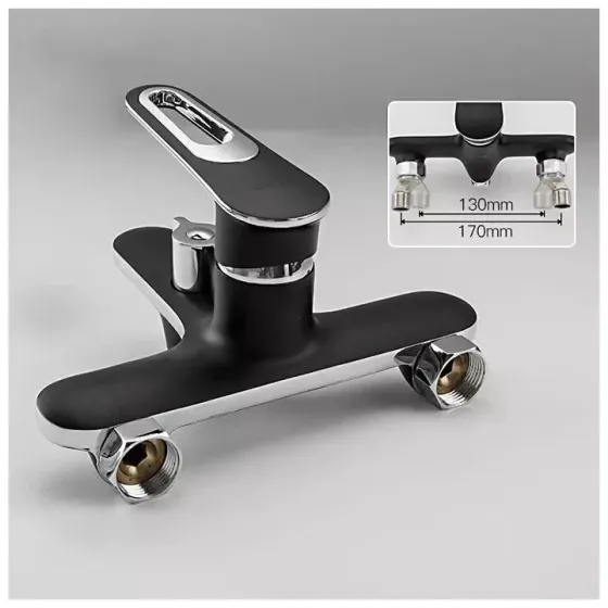 Смеситель для ванны с душевым гарнитуром Frap F3249-6 черный/хром Киев