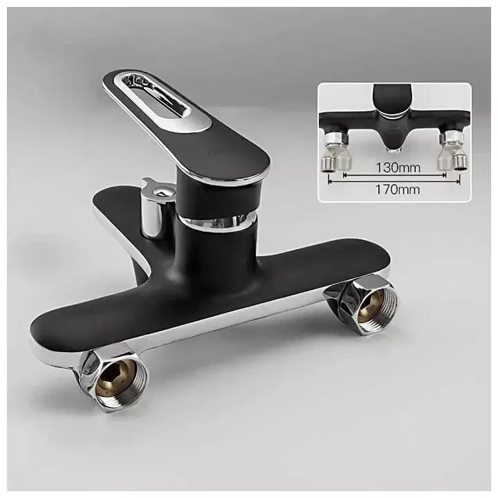 Смеситель для ванны с душевым гарнитуром Frap F3249-6 черный/хром Киев - изображение 4