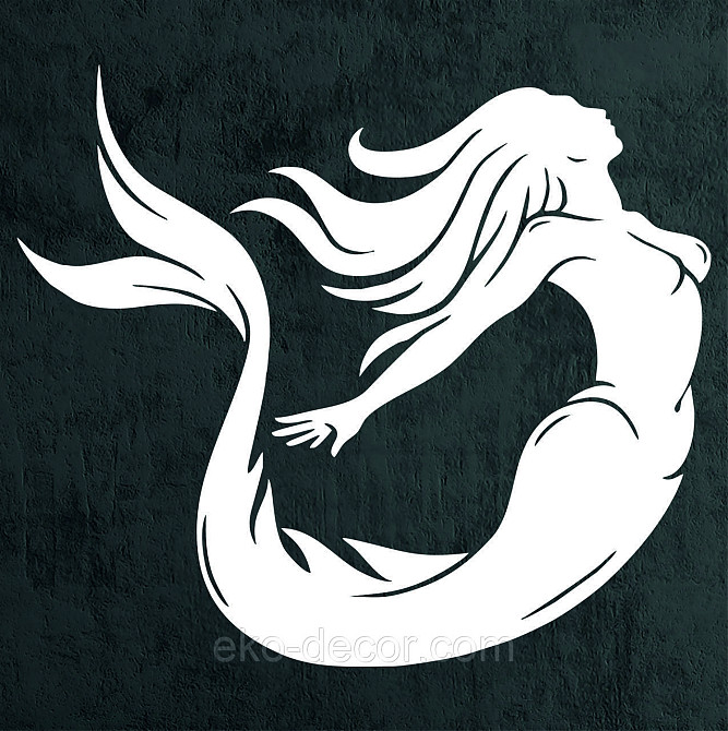 Декоративное настенное 3D Панно «Русалочка» Декор на стену с объемом 90*78 см, Белый Киев - изображение 9