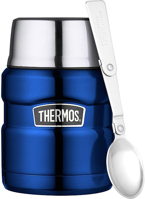 Термос для еды с ложкой 0.47 литра Thermos King Food Flask (173026) Нержавеющая сталь Нововолынск - изображение 1