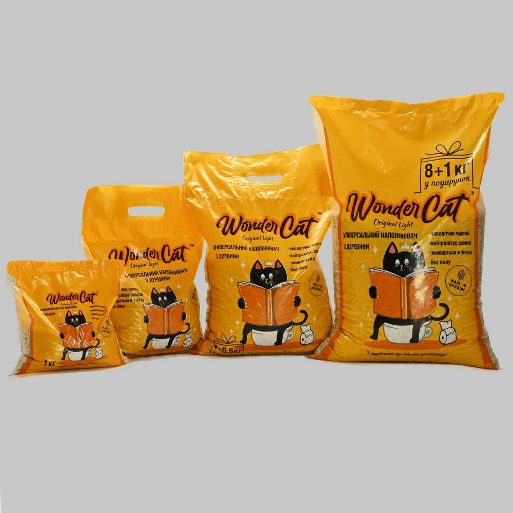 Универсальный гигиенический наполнитель WonderCat древесный наполнитель с поглощающим эффектом, 2.5 кг Винница - изображение 2