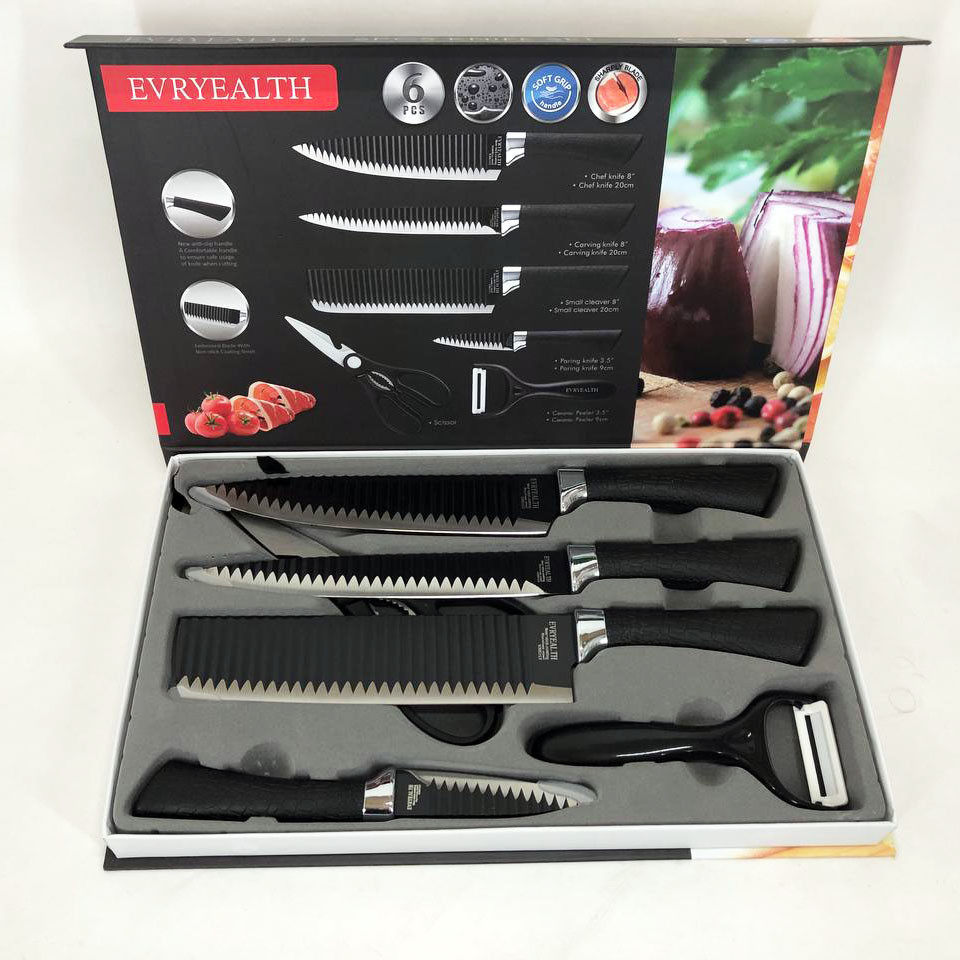 Нержавеющий кухонный нож Genuine King-B0011, Качественные ножи для дома, Набор ножей для кухни и дома QE-14 Львов - изображение 15