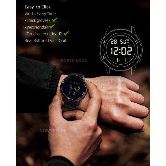 Годинник чоловічий водостійкий тактичний North Edge Terrax Black Вінниця - фото 9