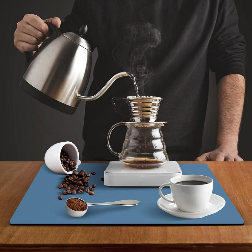 Антиковзаючий кухонний килимок - Абсорбуючий килимок для сушіння посуду - Килимок під кавоварку 30х45 см Синій Буча - фото 7