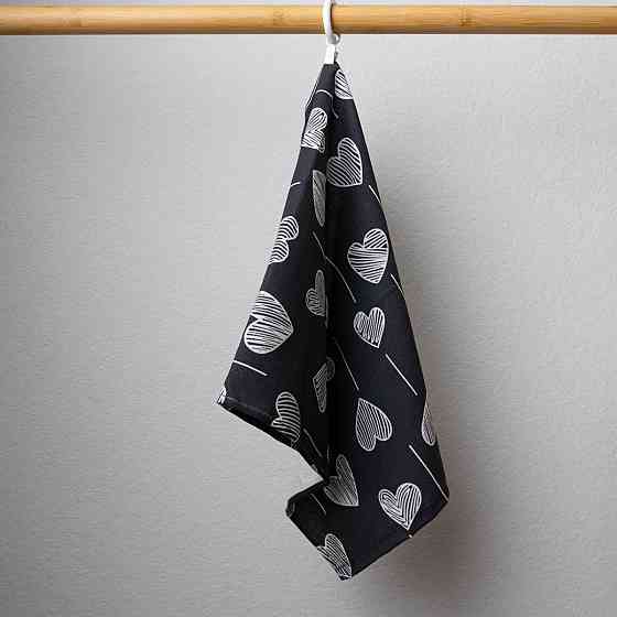 Набор махровых полотенец Сердечки 40х60 см 10шт 300г/м2 GM Textile (Черный) Сумы