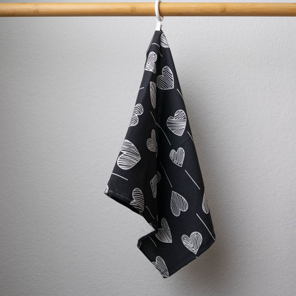 Набор махровых полотенец Сердечки 40х60 см 10шт 300г/м2 GM Textile (Черный) Сумы - изображение 2