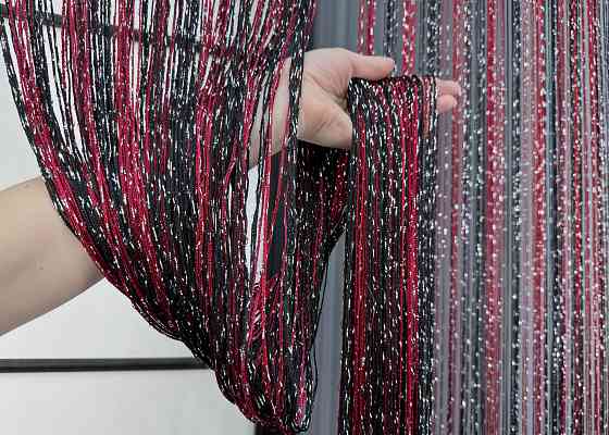 Штори-нитки "Кісея" з люрексом Бордовий з чорним 300х300см 1 шт (61-084) Київ
