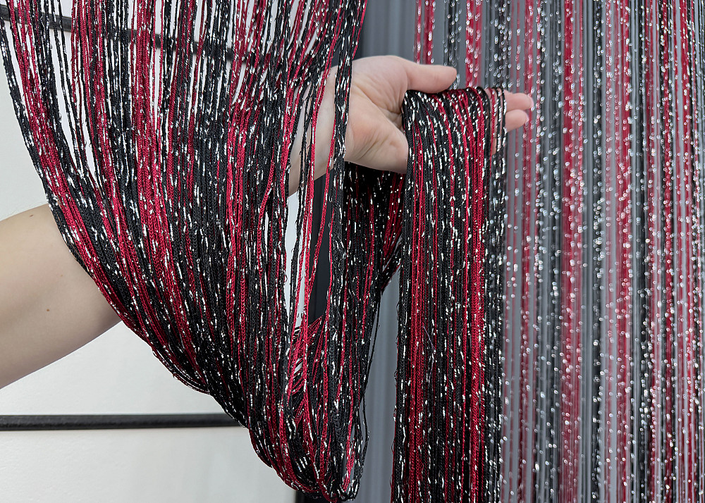 Штори-нитки "Кісея" з люрексом Бордовий з чорним 300х300см 1 шт (61-084) Київ - фото 5