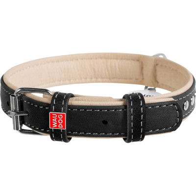 Нашийник для тварин WAUDOG Soft з QR паспортом, металеві прикраси M Ш 25 мм Д 38-49 см (7206) Вінниця - фото 1