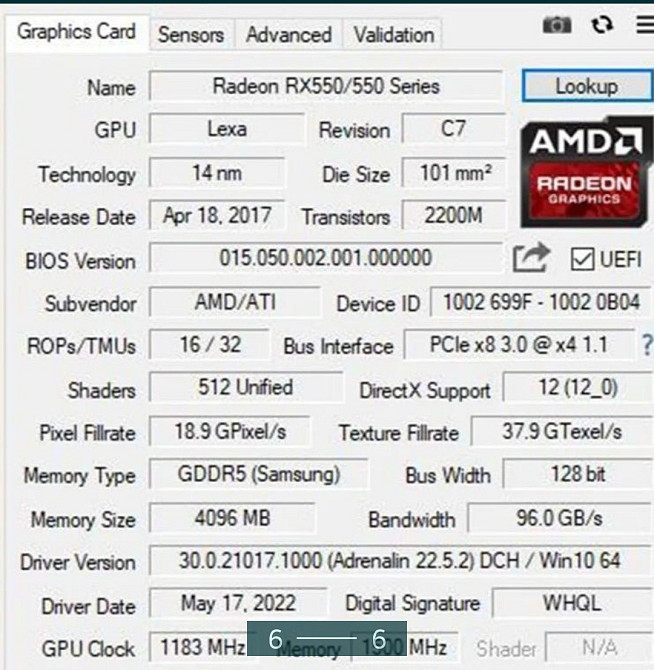 Відеокарта: RX550 4Gb. AFOX Київ - фото 1