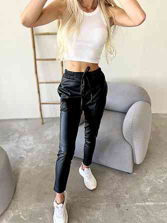 Демісезонні штани з екошкіри "Richy" (тонкі) оптом | Батал Київ