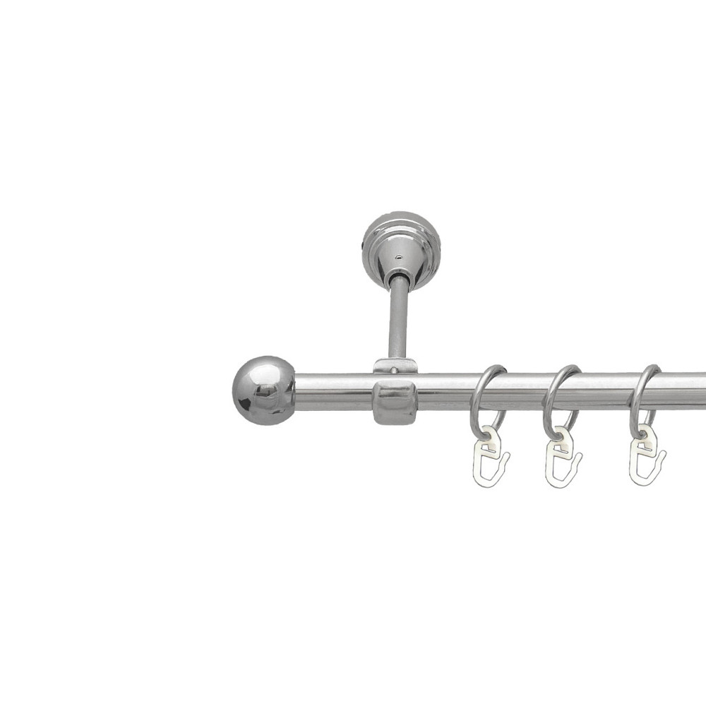 Карниз Orvit Куля Болонь металевий однорядний відкритий Хром 16 мм 160 см (7387655) Львов - изображение 1