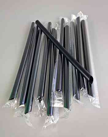 Трубочка для Бабл ті d10-21 см "Бабл ти" чорна в індив/пакованні (250 шт.) Харків