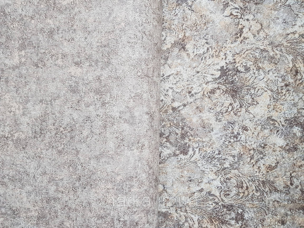 Шпалери вінілові на флізеліні гарячого тиснення DU&KA 1.06х10 вензель основа під штукатурку сірі коричневі Київ - фото 2