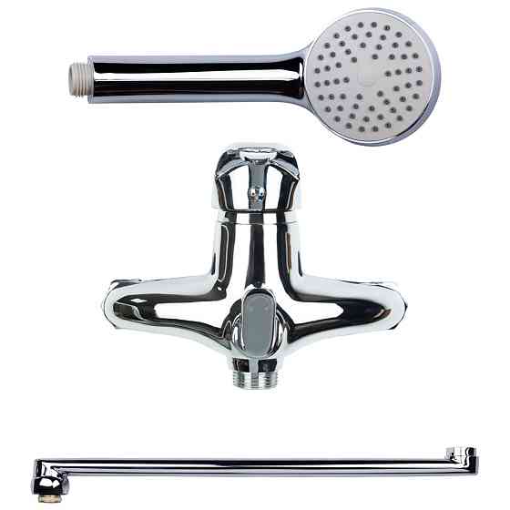 AQUATICA Смеситель NK Ø40 для ванны гусак прямой 350мм дивертор встроенный картриджный AQUATICA Киев