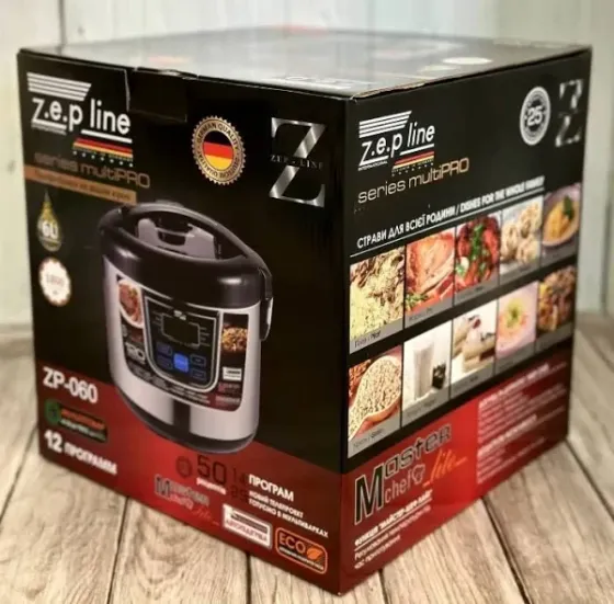 Мультиварка Zepline 6 л, 1800 Вт, 14 программ, тефлоновое покрытие, таймер, отсрочка старта, инфракр Киев