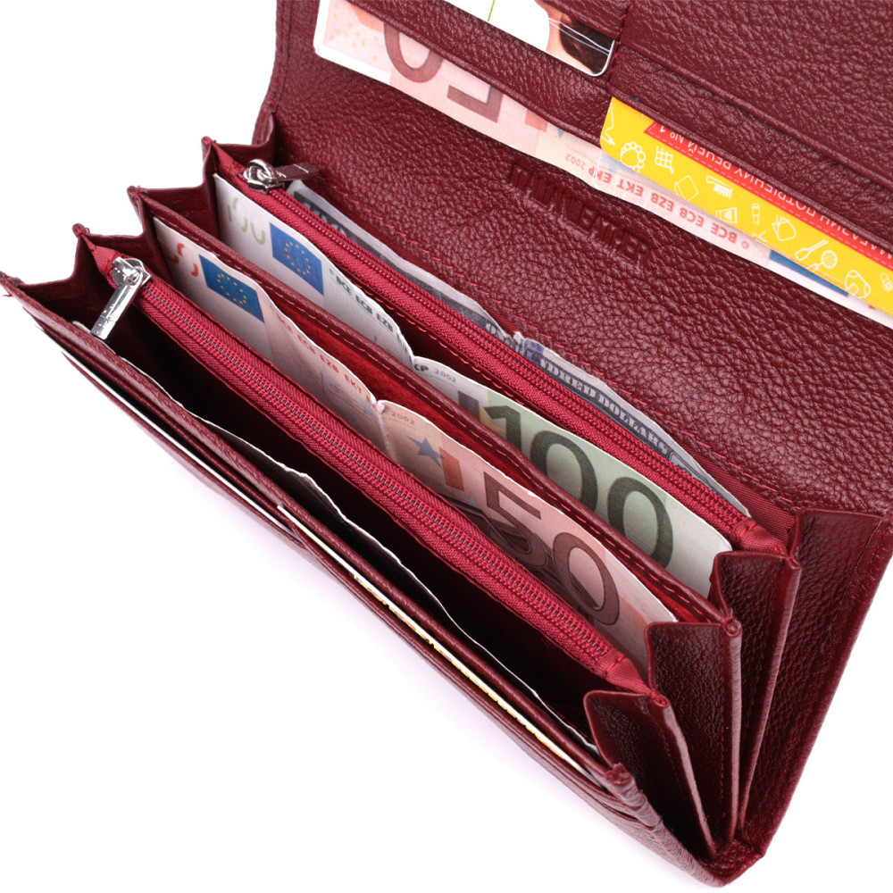 Женский оригинальный кошелек из натуральной кожи ST Leather 22522 Бордовый Киев - изображение 6