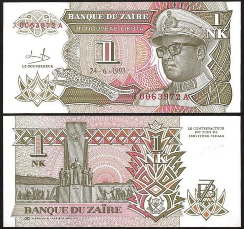 Заир / Zaїre 1 nouveau zaїre 1993 Pick UNC Полтава - изображение 1