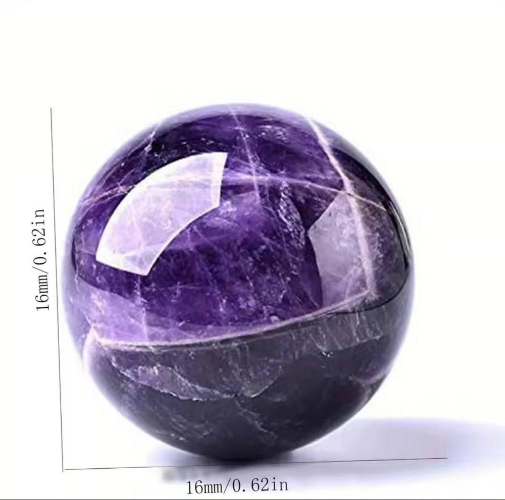 Набір із 5 куль з натурального каменю аметисту в мішечку, 16 мм., сферичний аметист. Київ - фото 4