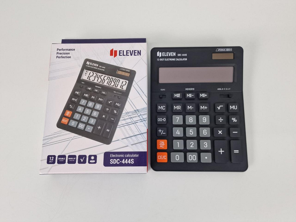 Калькулятор "ELEVEN" SDC-444S (citizen) 12 розрядів бухгалтерський чорний (1 шт.) Харків - фото 1