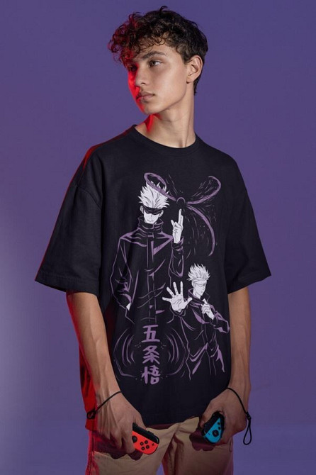 Футболка аниме Магическая битва оверсайз (S/M/L) Черний AnimeJ1063 Днепр - изображение 3