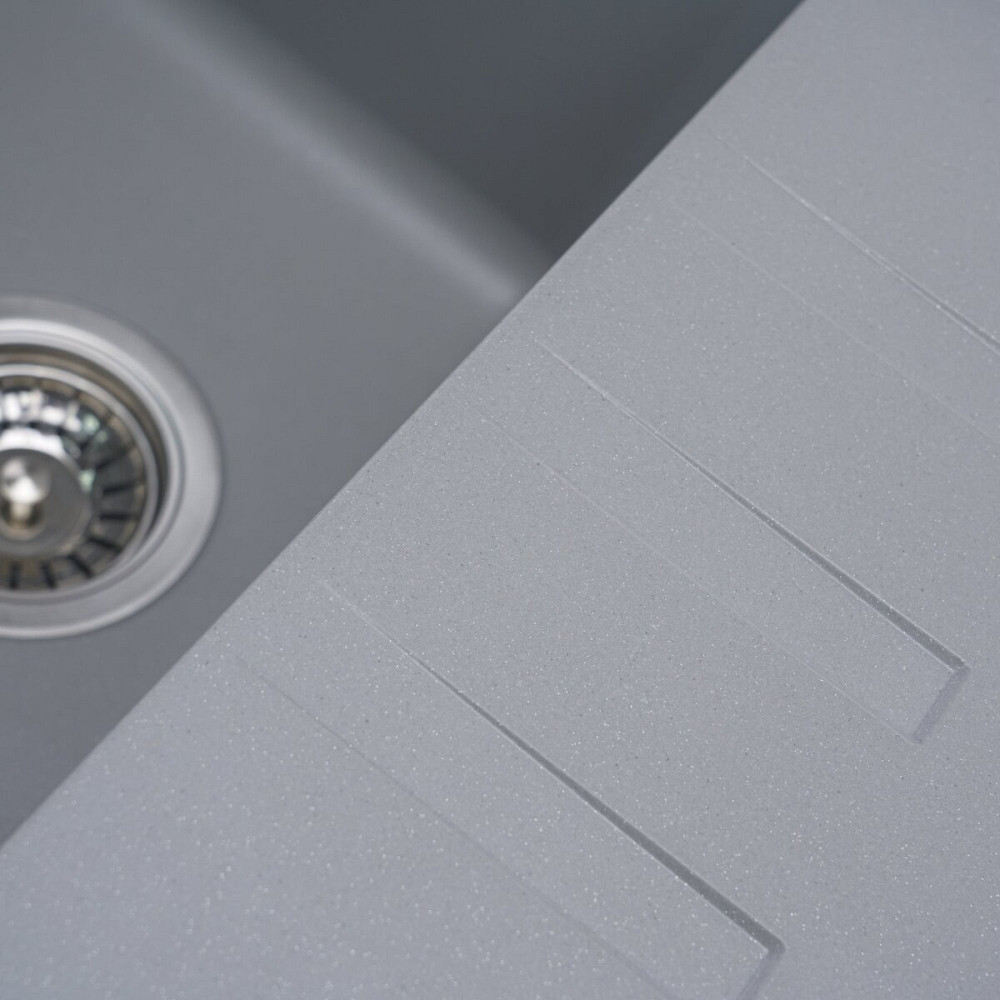VALESO Гранітна мийка для кухні VALESO LIANA 6243 матова Сірий металік Коломия - фото 8