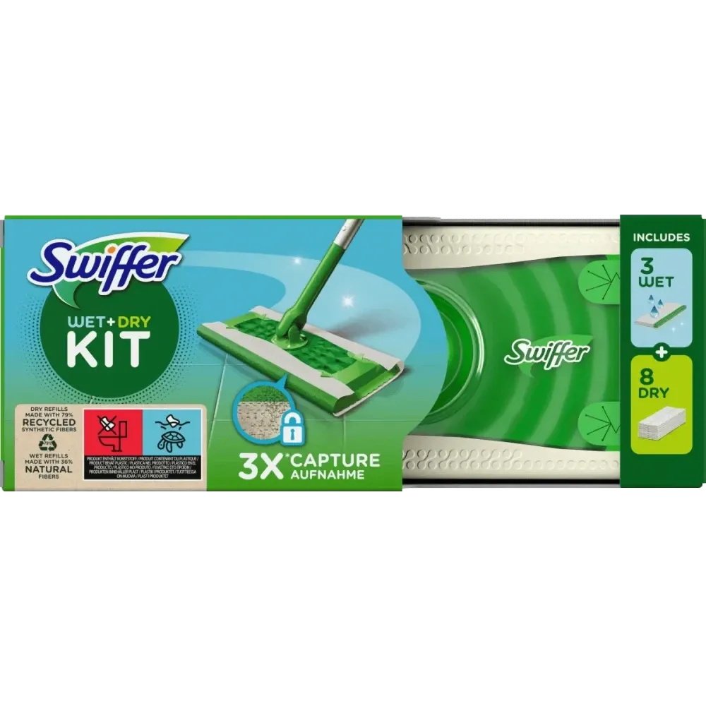 Швабра зі змінними серветками Swiffer kit набір для прибирання (швабра, 3 вологі серветки й 8 сухих) Львів - фото 3