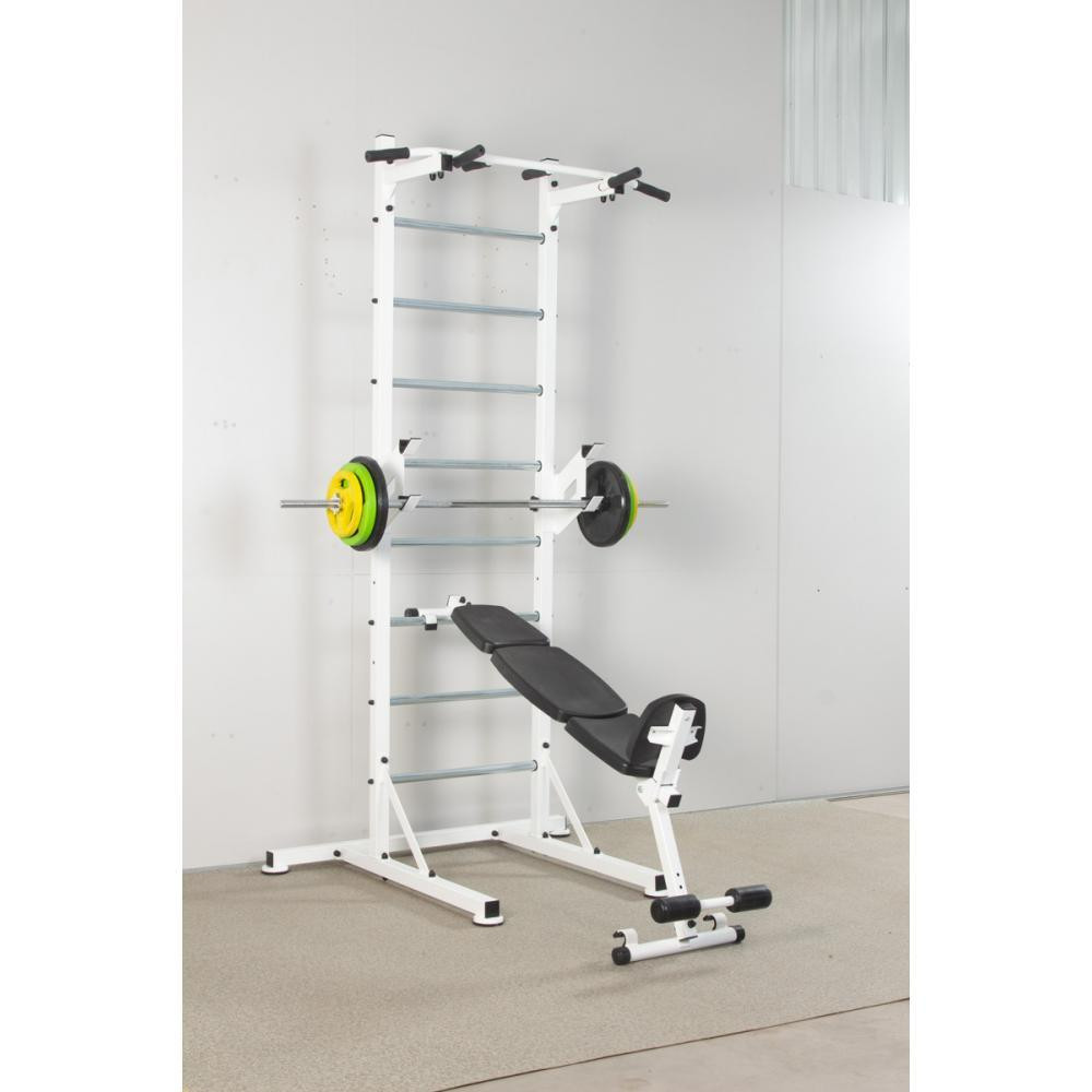 Шведська стінка пересувна Universal White Pro+ універсальна без кріплень лава для преса турнік бруси Кам'янське - фото 3