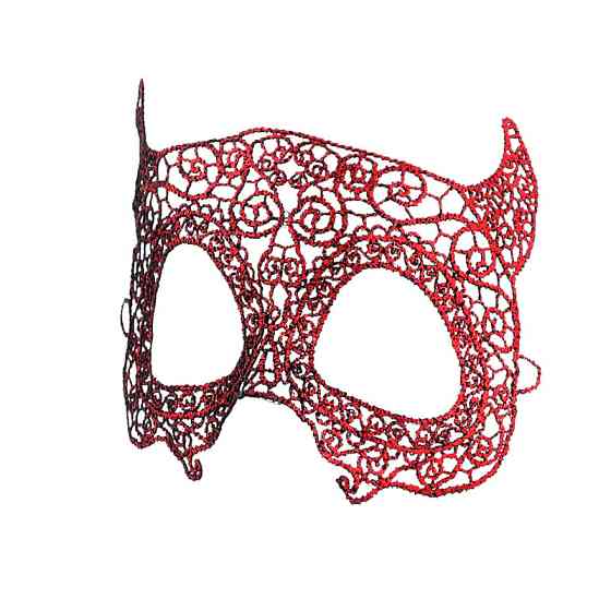 Маскарадна маска святкова на зав`язках 17 на 14 см червоний Київ