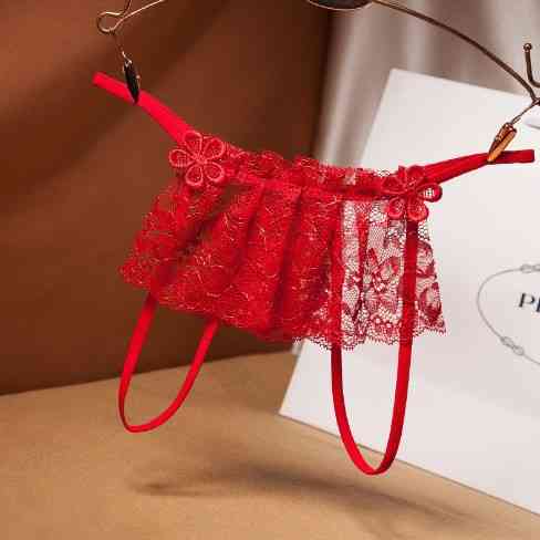 Еротичні червоні трусики жіночі з мереживом - розмір універсальний, резинка до 94см Київ