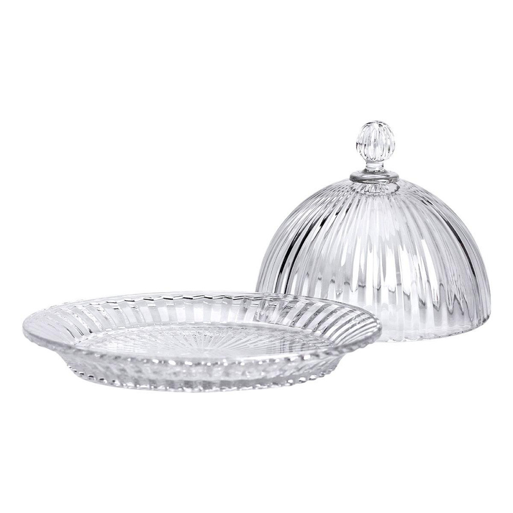 Скляне блюдо з кришкою для десертів Ø 20 см Київ - фото 4
