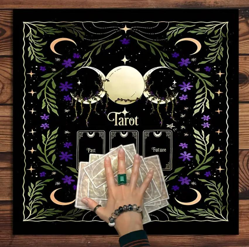 Алтарная скатерть для карт Таро и Рун. Скатерть для гадания 49*49 см.Скатерть тройная луна, фазы Лун Киев - изображение 4