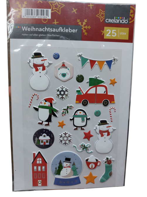 Новогодние наклейки для подарков Crelando 21 на 14 см разноцветный Киев - изображение 1
