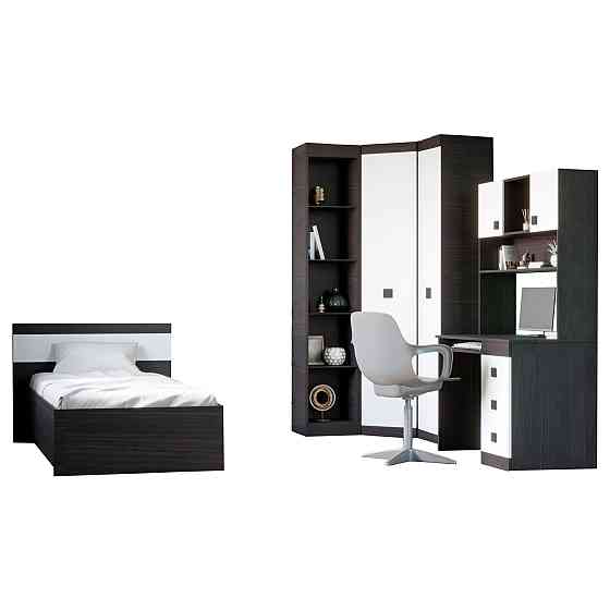 Спальня Детская Эверест Соната Комплект 11 (модульная - 6 элементов) венге темный + белый (DTM-2595) Днепр