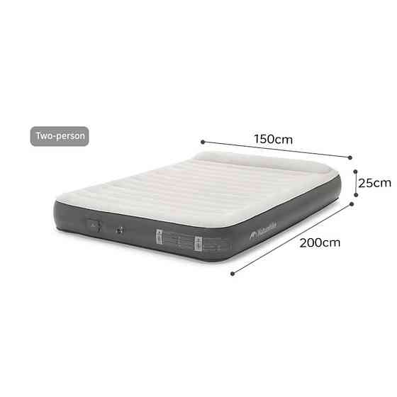 Самонадувающийся матрас, двухместный, со встроенной помпой Naturehike CNK2450WS040, 250 мм, серый Киев