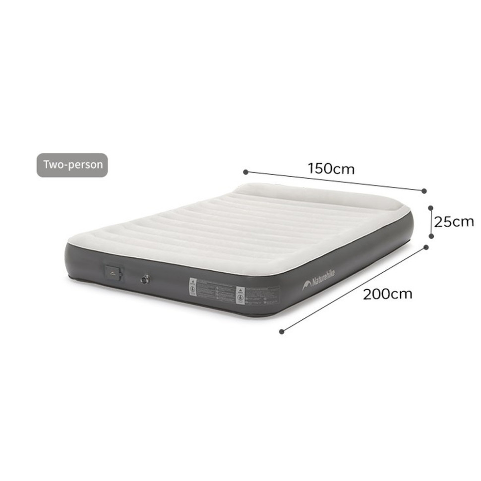Самонадувающийся матрас, двухместный, со встроенной помпой Naturehike CNK2450WS040, 250 мм, серый Киев - изображение 2