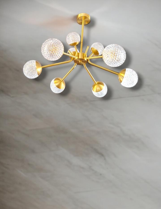 Люстра светодиодная потолочная Светлячок 5003 (Золотистый) 9 плафонов Винница - изображение 3